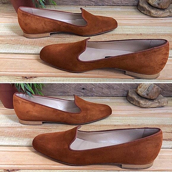 Lafayette 148 New York Siena Suede caramel slipper - Picture 7 of 8